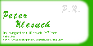 peter mlesuch business card